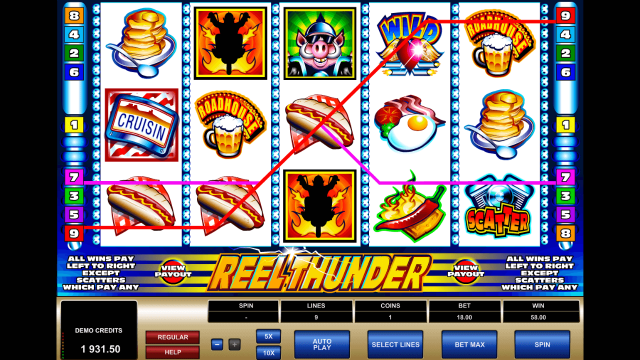 Игровой интерфейс Reel Thunder 4