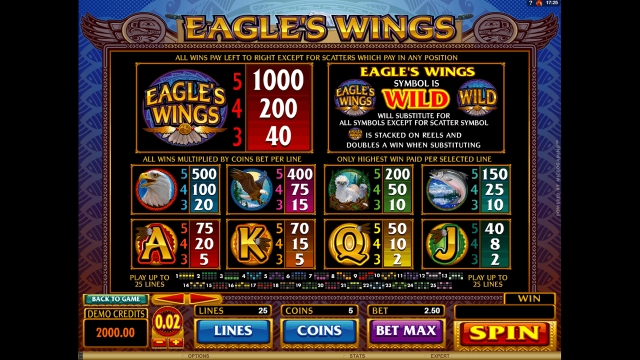 Игровой интерфейс Eagle's Wings 3